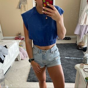 Blue urban outfitters cropped sweatshirt tee